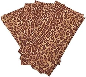 Enchante Accessories Linen Cotton Napkins Cloth Fabric Square Dinner Safari Cheetah Animal Print Brown Set of 4 Pack