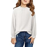 DOKOTOO KIDS Girls Shirts Long Sleeve Lightweight Tops 2026 Spring Fashion Blouses Knit Crewneck Basic Tee 6-13 Years