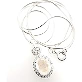 Genuine Rainbow Moonstone 925 Solid Sterling Silver Pendant Necklace 16"