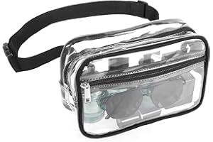 Clear Fanny Pack Stadium Approved Clear Waist Pack for Women Men Waterproof Belt Bag with Adjustable Strap Strong Buckle Tran