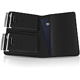 Kings Loot Passport Holder Wallet – RFID Blocking Leather Travel Wallet with Built-in Airtag Holder – Holds 1-6 Cards & Passport – Easy Pull Tab – Slim & Stylish Wallets (Midnight Black)