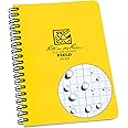 Rite in the Rain Weatherproof Side Spiral Notebook, 4.625" x 7", Yellow Cover, Field Pattern (No. 353)