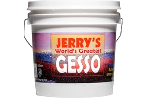 JERRY'S ARTARAMA Jerry's World's Greatest Acrylic Ultra Bright White Gesso Primer - Non-Yellowing - Highly Pigmented Gesso Primer ideal for Students, Professionals, Artists - One Gallon
