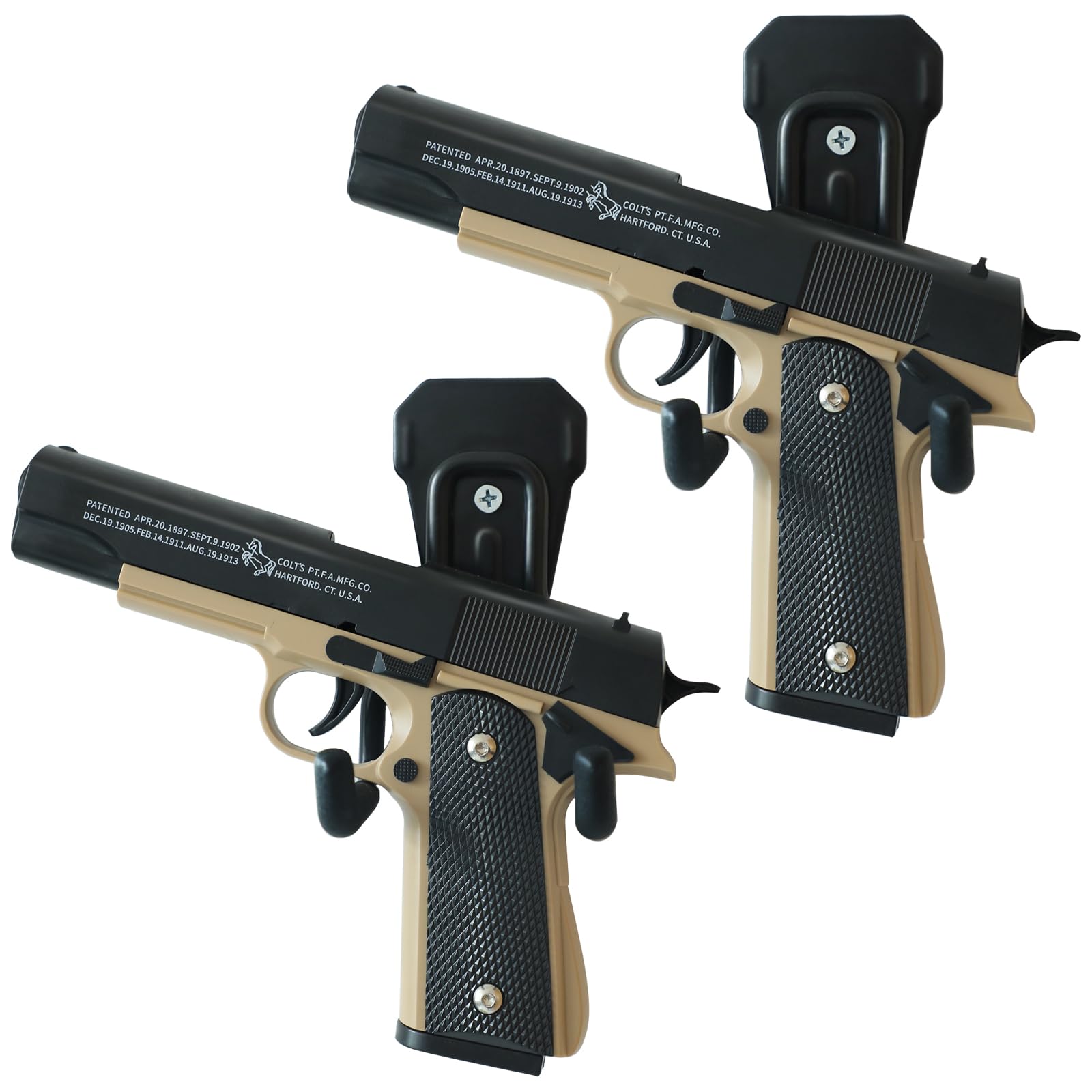 Photo 1 of Beguo  Rack Wall Mount, 2 Pack Pistol Holder Gun Rack for Wall, Heavy Duty Steel Gun Hooks for Handgun and Rilfes, Gun Display Mounted Behind Door, Cabinet, Wall at Home, Office, Gun Store