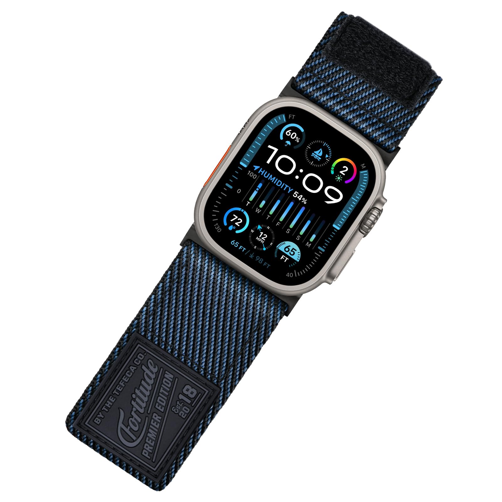 Tefeca Fortitude Series Ultrawide Band Compatible with Apple Watch Ultra/Ultra2 Series 9/8/SE2/7/6/SE/5/4/3/2/1(Onyx, XL for 49/45/44/42mm)