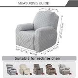 OKYUK Recliner Chair Cover 4-Piece Stretch Slipcover Light Gray 1 Seater view 7
