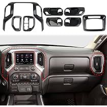 CheroCar Center Console Dashboard Cover Trim For Chevy Silverado GMC Sierra 2014-2018 – Carbon Fiber