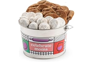 DAVID'S COOKIES David’s Cookies Celebrate Moms Assorted Cookies Gift Bucket – Thin Crispy Cookies and Butter Pecan Meltaways - Made of Premium Ingredients - Delicious Gourmet Mothers Day Food Gift For Family 1.3Lbs.