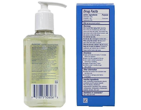 PURPOSE GENTLE CLEANSING WASH FOR ALL SKIN TYPES, GENTLE AS SOAP, REMOVES DIRT, OIL, AND MAKEUP WITHOUT OVER-DRYING, PUMP BOTTLE, 6 FLUID OUNCE