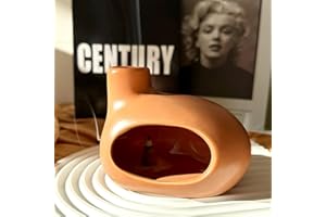 MOUGIGI Modern Palo Santo Holder - Ceramic Incense Burner for Wood Sticks, Sage, and Cone Incense - Energy Purifying Smudge Bowl Dish - Handcrafted Gift for Meditation and Aromatherapy Courses