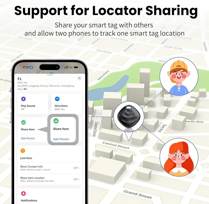 Tracker Tags Lot de 4 (iOS Uniquement), Smart Tag pour Valises/Clés