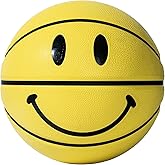 Smiley Sports, Indoor & Outdoor Rubber Basketball, Yellow, 29.5 Inch Official Size 7 Game Ball