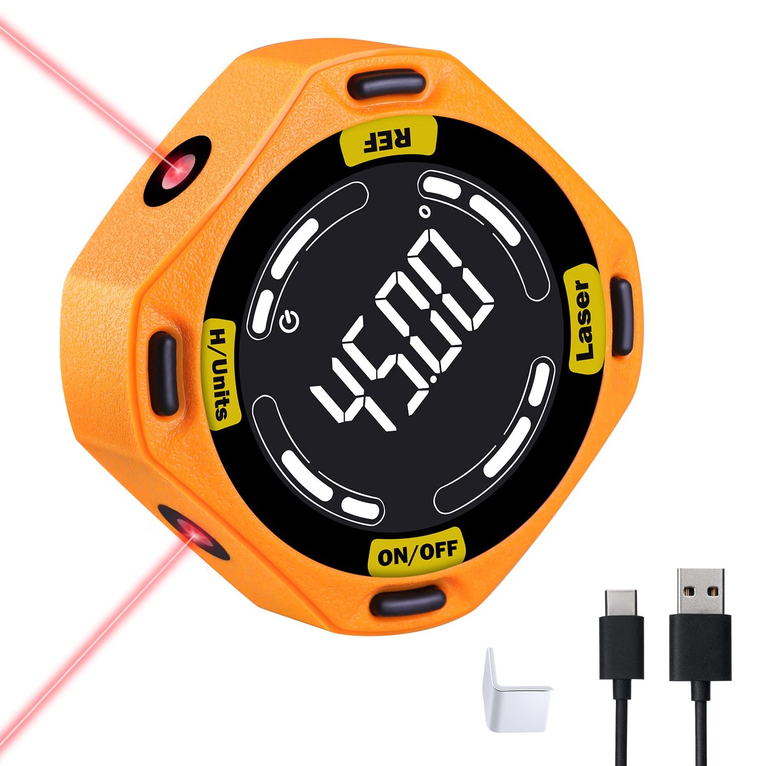 Digital Angle Protractor 5 Sides Magnetic with Laser Leveling Tool, Digital Inclinometer for Woodworking Construction DIY Level Box for Woodworking Measures