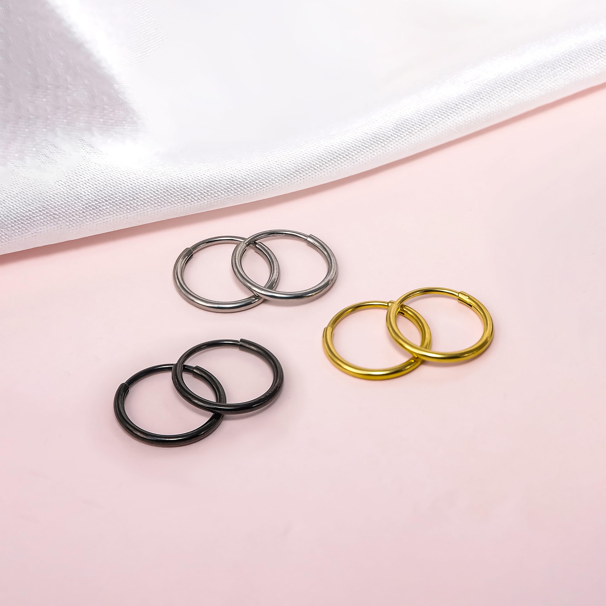 limerencia G23 Titanium Slim Huggie Hoop Earrings, Hypoallergenic F136 Implant Grade Pure Titanium for Sensitive Ears