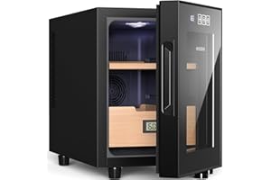 NEEDONE 100 Count Cabinet with Heating and Cooling Electric Temperature Control System, Made with Spanish Cedar Wood Shelves & Drawer with Hygrometer, Gift for Men