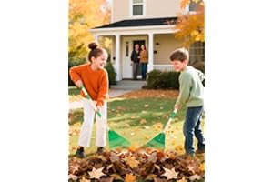 2PCS Kids Rakes for Leaves, 28" Child Size Garden Rake Childrens Lawn Rake Toddler Leaf Rakes Blue Red Plastic Head Kid Yard 