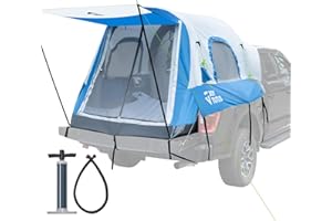 JOYTUTUS Inflatable Truck Bed Tent 5.5FT with Awning, Includes Air Pump for Quick 30 S Setup, Dual-use Pickup Tent or Camping