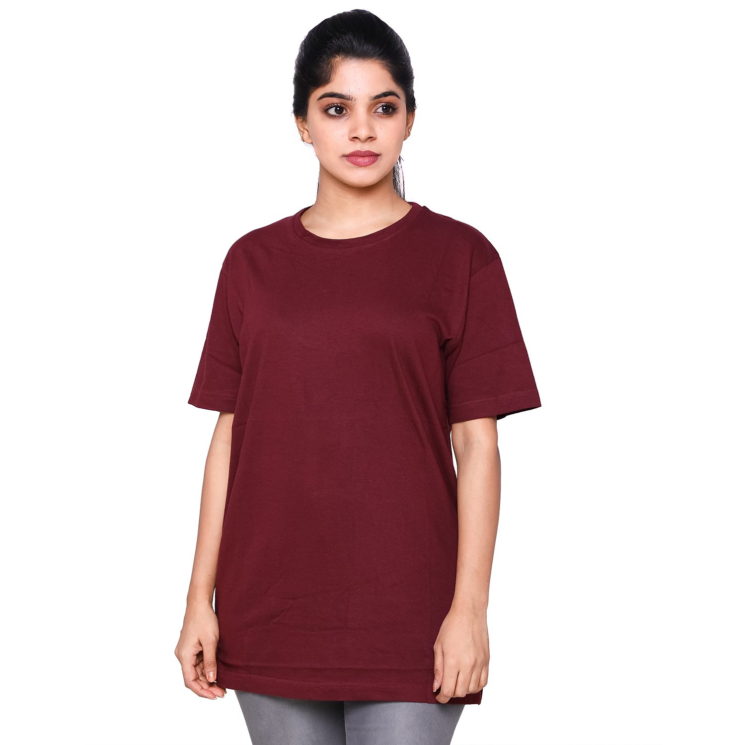 easy 2 wear women's cotton casual t-shirts (b0797sth3t, maroon)