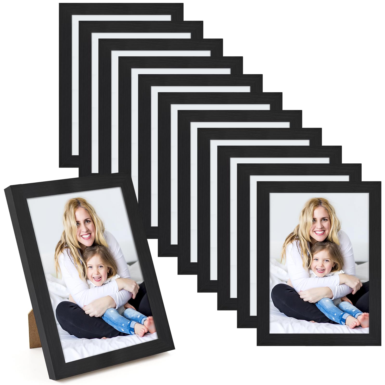 WenYa 4x6 Black Photo Frames, 12 Pack 6x4 Picture Frames Wall and Desktop Horizontal Vertical 6-inch Photo Frames for Family Pictures Display (Black, 4x6-12pack)