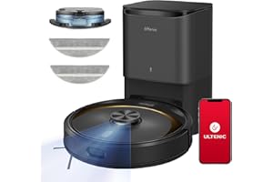 Ultenic T10 Elite Robot Vacuum Self Emptying for 45 Days Hands-Free, Robot Vacuum and Mop Combo w/LiDAR Navigation, Strong Power, APP/Remote/Voice Control, Ideal for Pet Hair, Hard Floor and Carpet