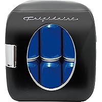 FRIGIDAIRE EFMIS462-BLACK 12 Can Retro Mini Portable Personal Fridge/Cooler for Home, Office or Dorm, Black