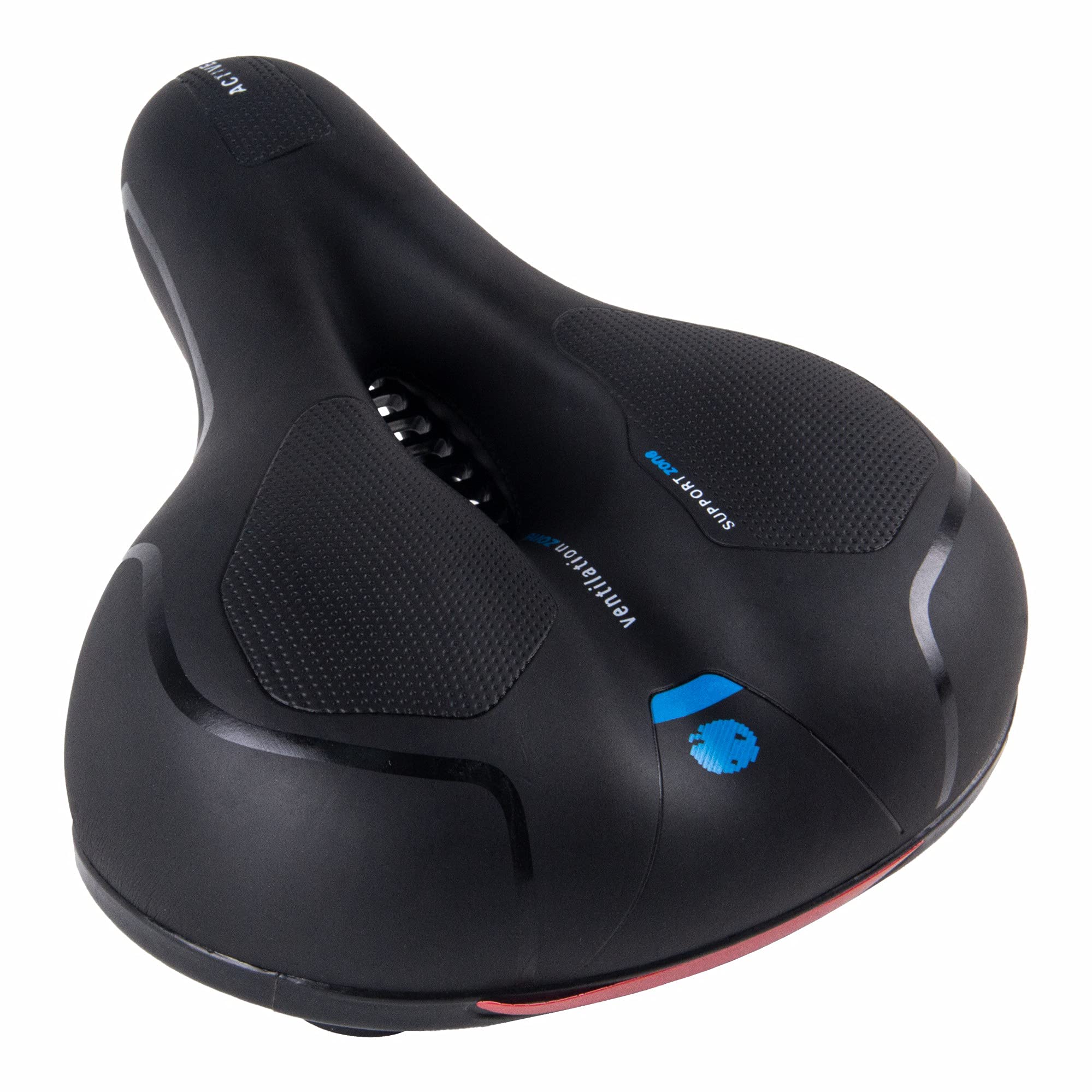 BWBIKE Wide, soft, flexible bicycle seat, shockproof design, extra comfort, suitable for mountain bike, folding bike, road bike, exercise bike (Black/Blue 892)