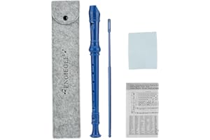 ENGIEGEE SJOYS 8-Hole Soprano Descant Recorder Kids Music Flute with Cleaning Rod & Case Bag For School Student Home Entertainment Blue