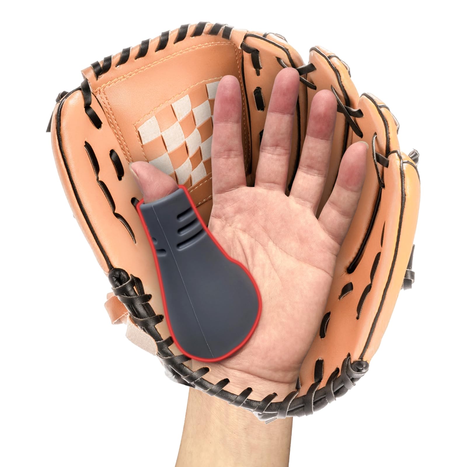 Photo 1 of 1 Pcs Catcher Thumb Guard for Baseball & Softball - Silicone Catchers Thumb Protector Shield | Reduce Sting & Hand Injury | Training Aid Glove Padding Accessory for Catcher Gear (1 Grey Women/Youth)