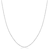 Kooljewelry Solid 14k White Gold 0.7 mm Round Cable Chain Necklace (16, 18, 20, 22, 24 or 30 inch)