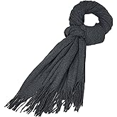 CBC Crown Women's Pashmina Shawl and Wrap, 78 x 26 inches, Soft Cashmere-like Feel Scarf, Black, Navy