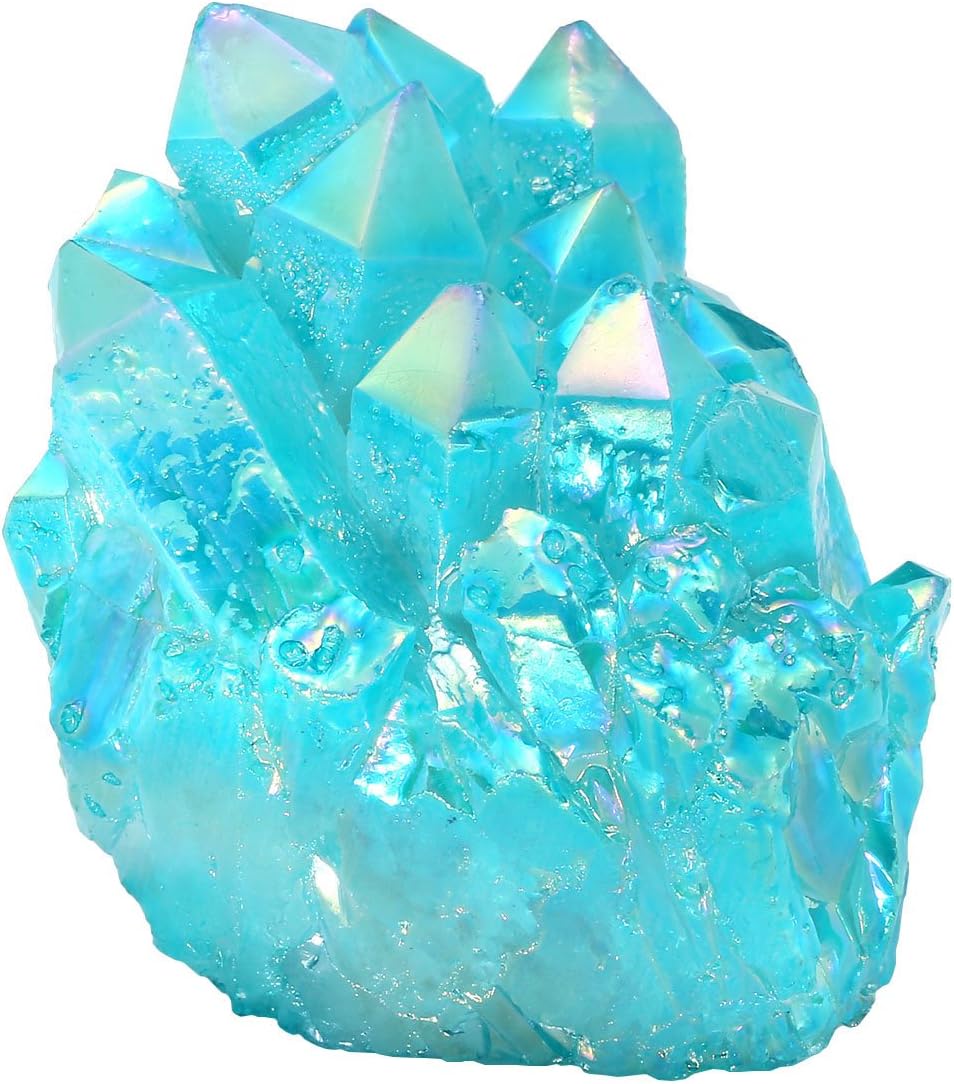 Amazon.com: Jovivi Irregular Natural Titanium Coated Blue Green Crystal