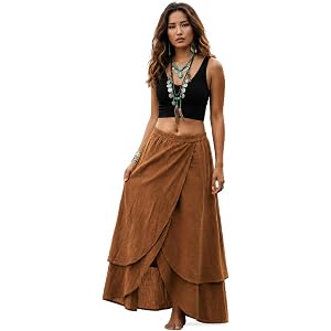 Women's Maxi Cotton Boho Wrap Skirt Bohemian Organic Cotton Fair Trade Long