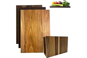 Book Cutting Board, Set of 3 Book Chopping Board with Stand, Thickened Supplies with 100% Acacia Wooden and Non Slip Base Pad
