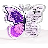 Gifts for Aunt Christmas, Aunt Gifts from Niece - Engraved Butterfly-shaped Acrylic Plaque - Auntie Gifts for Birthday Xmas Mothers Day Thanksgiving