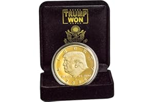 ETRADEWINDS Trump “ Won” 2025 – Donald J. Trump Wins The 2024 Election to Save America – 47th Presidential Gold Challenge Coin in Velvet Display Case (2025 Velvet)