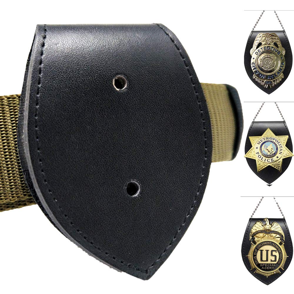 Jolitac Leather Badge Shield Holder Heavy Duty Steel Belt Clip