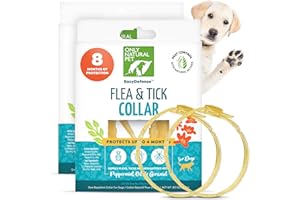 Only Natural Pet EasyDefense Flea & Tick Dog Collar - Canine Flea Control Collars - One Size Fits All - Pet Care That Protects up to 4 Months - for Dogs (2 Packs)