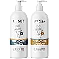 Edenika Botanicals Chamomile Shampoo and Conditioner Set, Calming Formula with Certified Organic and Natural Ingredients Intense Nourishment Makes Hair Feel Soft and Smooth 16oz Each