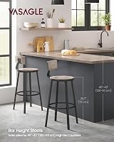 VASAGLE Bar Stools Set of 2 with Backrest 73 cm Tall Greige Black LBC026B02 view 2
