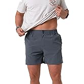 Burlebo Men’s 5.5 Inch Everyday Shorts – Lightweight Stretch Casual Athletic Shorts with Pockets