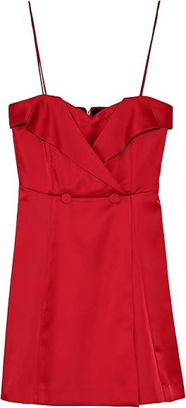zara red satin dress