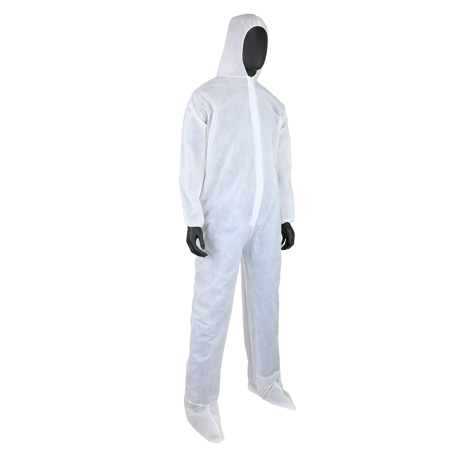 West Chester 3409 White 3XL Polypropylene Disposable General Purpose & Work Coveralls - Fits 28.2 in Chest - 30.3 in Inseam - Attached Boots, Attached Hood, Elastic Ankles, Elastic Wrists - 3409/XXXL [PRICE is per EACH]