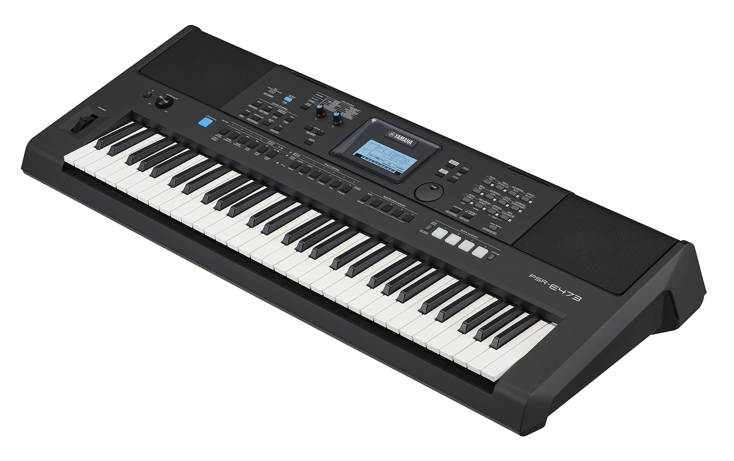 YAMAHA, 61-Key Touch-Sensitive Advanced Portable Keyboard with Power Adapter, (PSRE473) Image