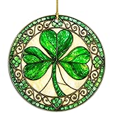 Shamrock Acrylic Ornament, St. Patrick's Day Decoration, Irish Shamrock Gift, 4 Leaf Clover Ornament, Irish Sympathy Gifts