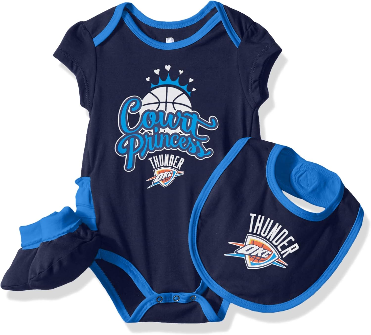 NBA by Outerstuff NBA Newborn & Infant "Mini Trifecta" Bodysuit, Bib & Bootie Set: Clothing