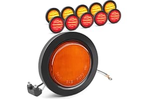 Agrieyes 2.5 Inch LED Marker Lights, 11Pcs Round Clearance Lights for Trailer, 13 LED 2.5" Side Marker Light for Truck, Semi-truck, Boat, Flatbed, RV Amber Red