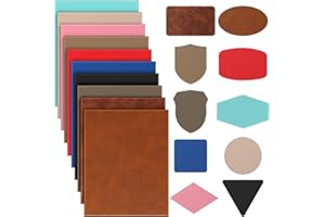 Yeyeplum 10 Pcs Laserable Leatherette Sheets 12.6 x 10.2 Inch Rustic Laser Leather Sheets for Laser Engraving Leather Hat Patches with Adhesive Backing for Crafts Material(Multicolor)