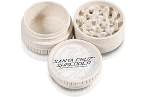 Santa Cruz Shredder Grinder for Spices and Herbs, Knurled Top for Stronger Grip 3-Piece 2.2" (White)