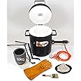 DEVIL-FORGE Propane Furnace FB2Mb Full Kit - 10Kg, Crucible, Tongs, Heat Resistant Gloves, 1 DFC Burner (180.000 BTU) Foundry Jewelers Metalsmiths Refiners 2642°F/1450°C Brass Copper Bronze Silver etc