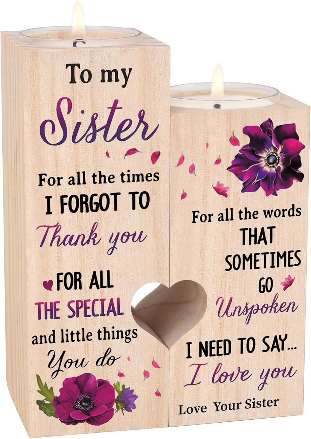 Candles & Holders - Huixi Sisters Gifts from Sister - Sister Birthday Gifts from Sister, Unique Gifts for Sister, Best Sister Gift Ideas for Christmas Thanksgiving, Personalized Thank You Gifts(to My Sister)